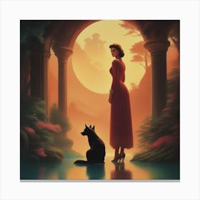 Princess And The Dog Canvas Print