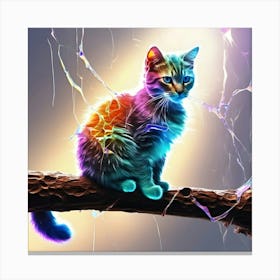 Cat On A Branch Canvas Print