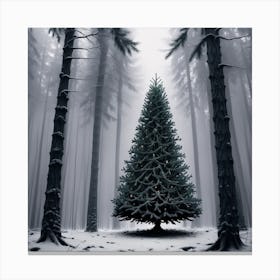 Christmas Tree In The Forest 58 Canvas Print