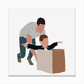 Man Lifting Child Out Of Box Father's Day Canvas Print