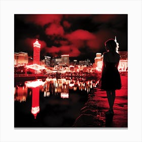 Girl In A Red Dress Canvas Print