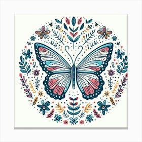 Butterfly In A Circle 2 Canvas Print