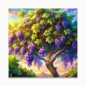 Vines And Grapes Canvas Print