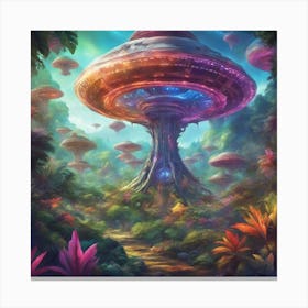 Imagination, Trippy, Synesthesia, Ultraneonenergypunk, Unique Alien Creatures With Faces That Looks (15) Canvas Print