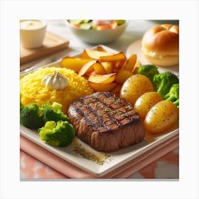 Steak And Vegetables Canvas Print