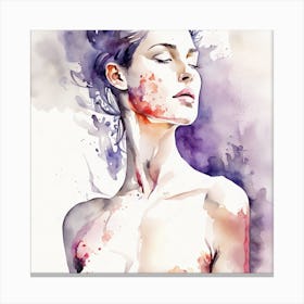 Watercolor  Of A Woman 2 Canvas Print