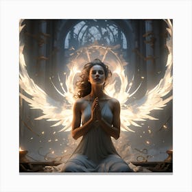 Angel With Wings of Fire Canvas Print