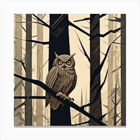 Owl In The Woods 11 Canvas Print