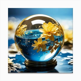 Crystal Ball With Yellow Flowers 3 Canvas Print