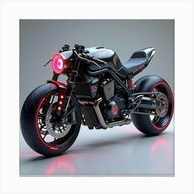 Ultra Modern Super Bike With Bio Mechanical Design And Neon Accents 1 Canvas Print