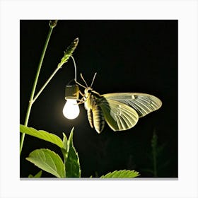Butterfly With Light Bulb Canvas Print