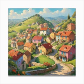 Village In Italy Art Print Canvas Print