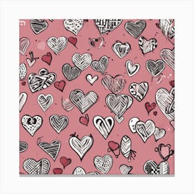 Heart Doodles 1 Canvas Print