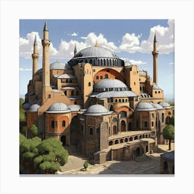 Blue Mosque paintings 1 Canvas Print