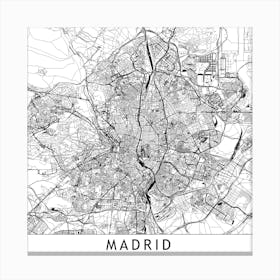 Madrid Map Canvas Print