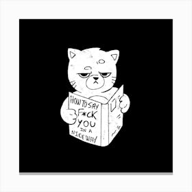Nice Way to Say - Funny Grumpy Sarcasm Cat Gift 1 Canvas Print