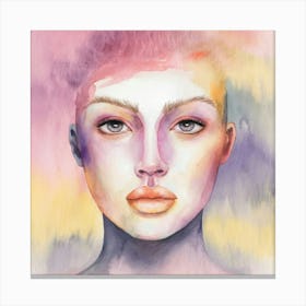 Watercolor Portrait Of A Woman 28 Canvas Print