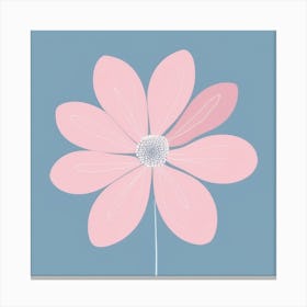 A White And Pink Flower In Minimalist Style Square Composition 238 Canvas Print