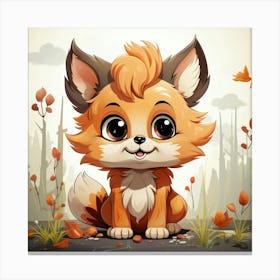 Cute Fox 138 Canvas Print