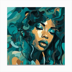 Woman With Curly Hair 7 Canvas Print