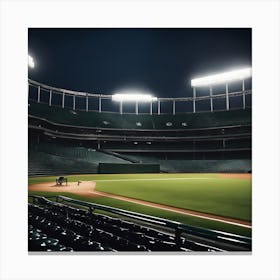 Baseball Stadium At Night Canvas Print