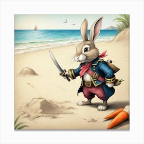 Pirate Bunny 12 Canvas Print