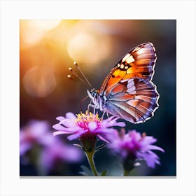 Butterfly On A Flower art print 2 Canvas Print