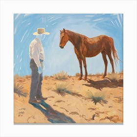 Ghost Cowboy And A Horse Canvas Print