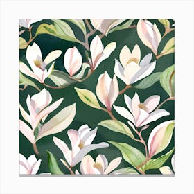 Botanical Wall Art Flowers Pink Magnolias #3 Canvas Print