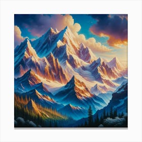 Sunrise Over The Mountains Canvas Print