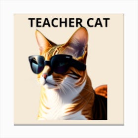 TEACHER CAT Canvas Print