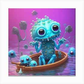 Monsters In A Boat Canvas Print