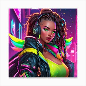 Neon Girl 7 Canvas Print