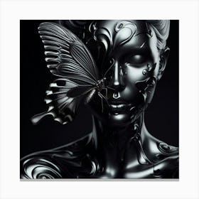 3d Rendering Of A Woman With A Butterfly Canvas Print