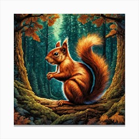 Squirrel In The Forest 43 Canvas Print