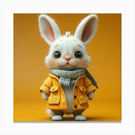 Rabbit In A Coat Canvas Print