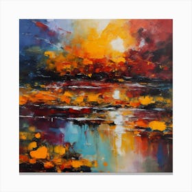 Sunset Over The Water Canvas Print