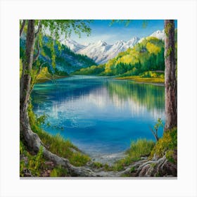 Lake In The Mountains 15 Canvas Print