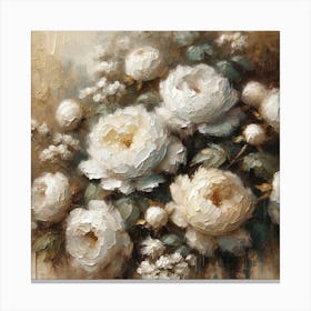 White Roses Art Print Canvas Print