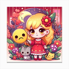 Emoji Girl 2 Canvas Print