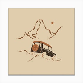 Mountains Calling - Beige Canvas Print