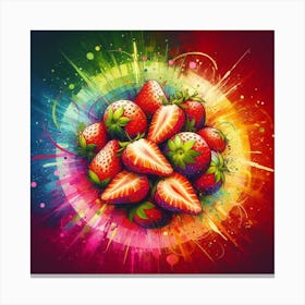 Rainbow Strawberries Canvas Print