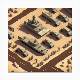 Isometric Military Vehicles Canvas Print