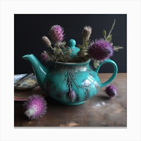Thistle Teapot Canvas Print