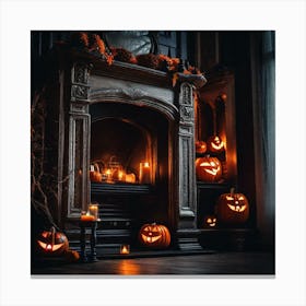 Halloween Fireplace Canvas Print