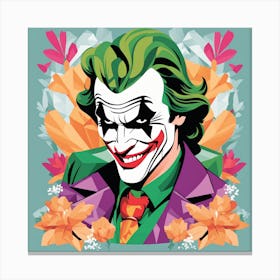 Joker Portrait Low Poly Painting (2) Canvas Print