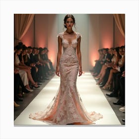 Wedding Dress On The Runway Canvas Print