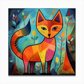 Colorful Fox 2 Canvas Print