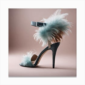 Heels ,feather,shoes design Canvas Print