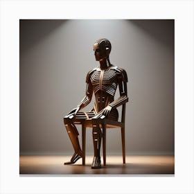 Skeleton Sitting On A Chair 11 Canvas Print